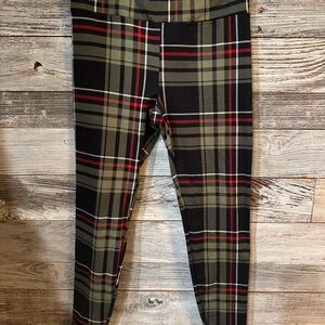 NWT Eye Candy Plaid Leggings - Black, Red, Tan